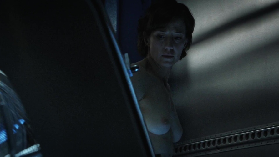 Carrie Coon boobs are visible